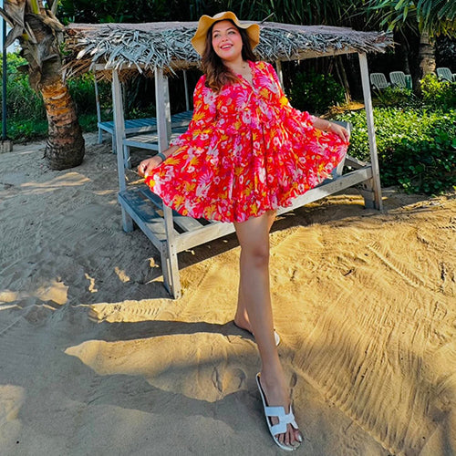 Floral Firecracker Printed Dress
